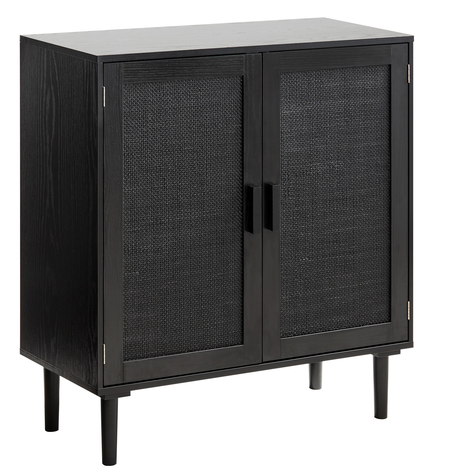 HONGGE Rattan Cabinet Rattan Storage Cabinet with 2 Magnetic Doors and Adjustable Shelves Accent Sideboard Buffet with