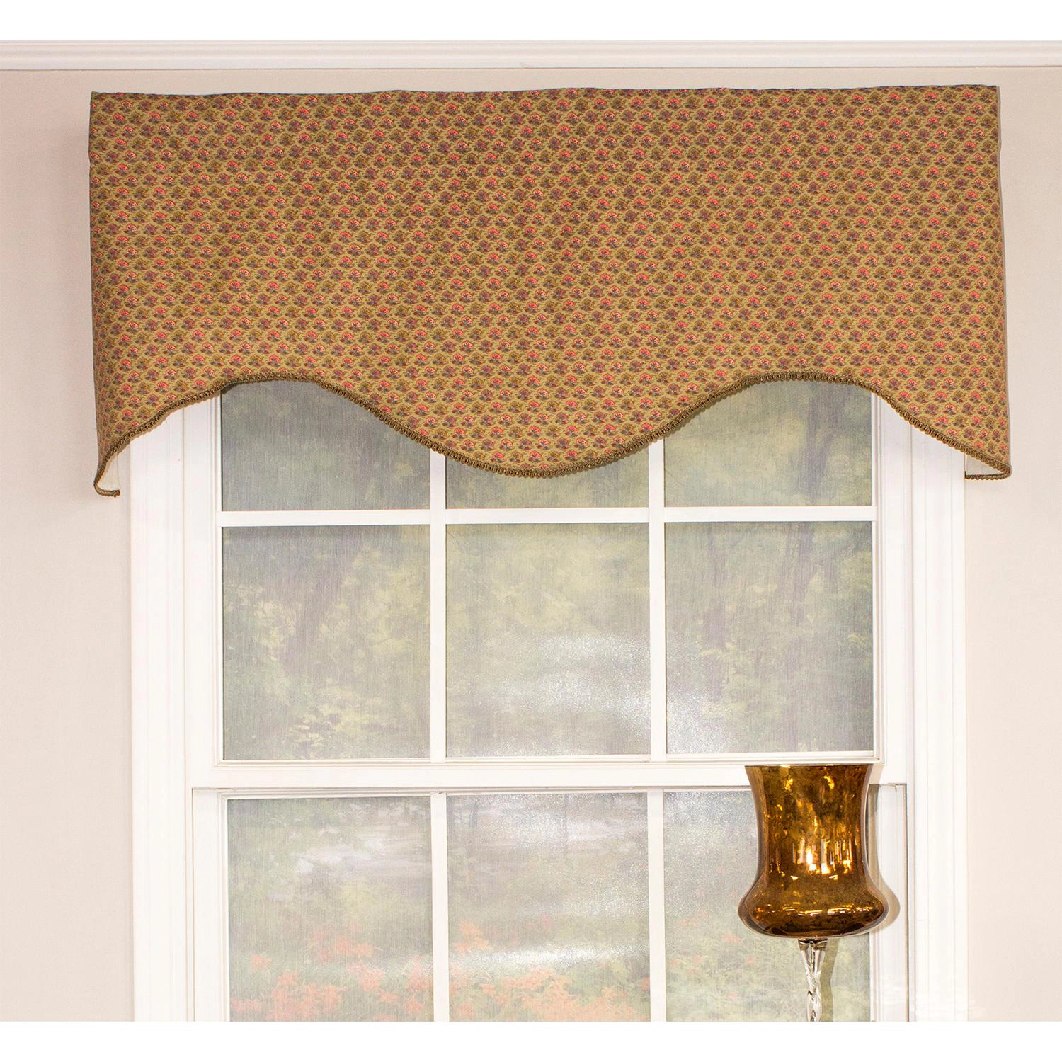RLF Home Meadow Cornice 100% Cotton with Fully Lined 3" Rod Pocket Valnance for Windows 50" x 17" Sage