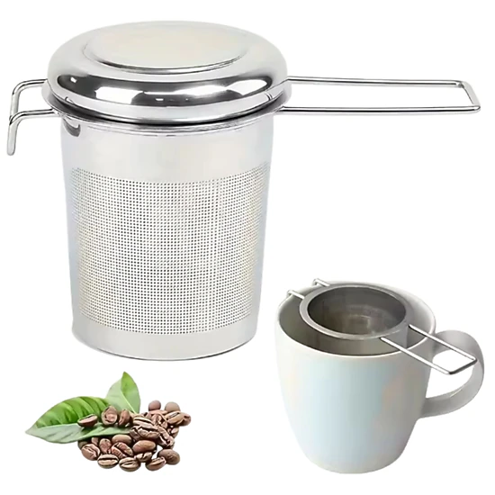 Kitcheniva Stainless Steel Tea Filter Strainer With Extended Handle