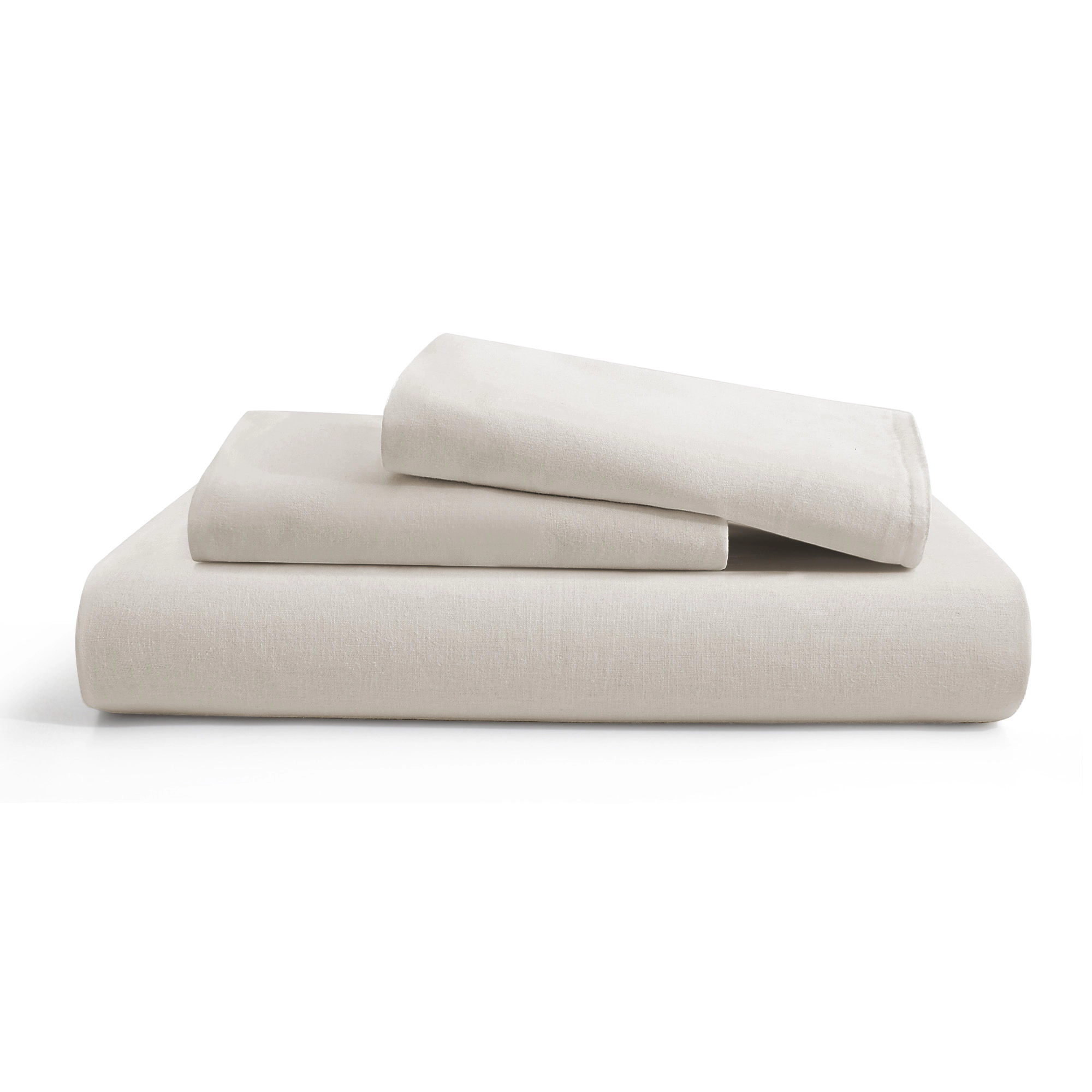 Unikome Linen Cotton Blend Duvet Cover Set, Durable, Breathable & Moisture-Wicking Bedding Set