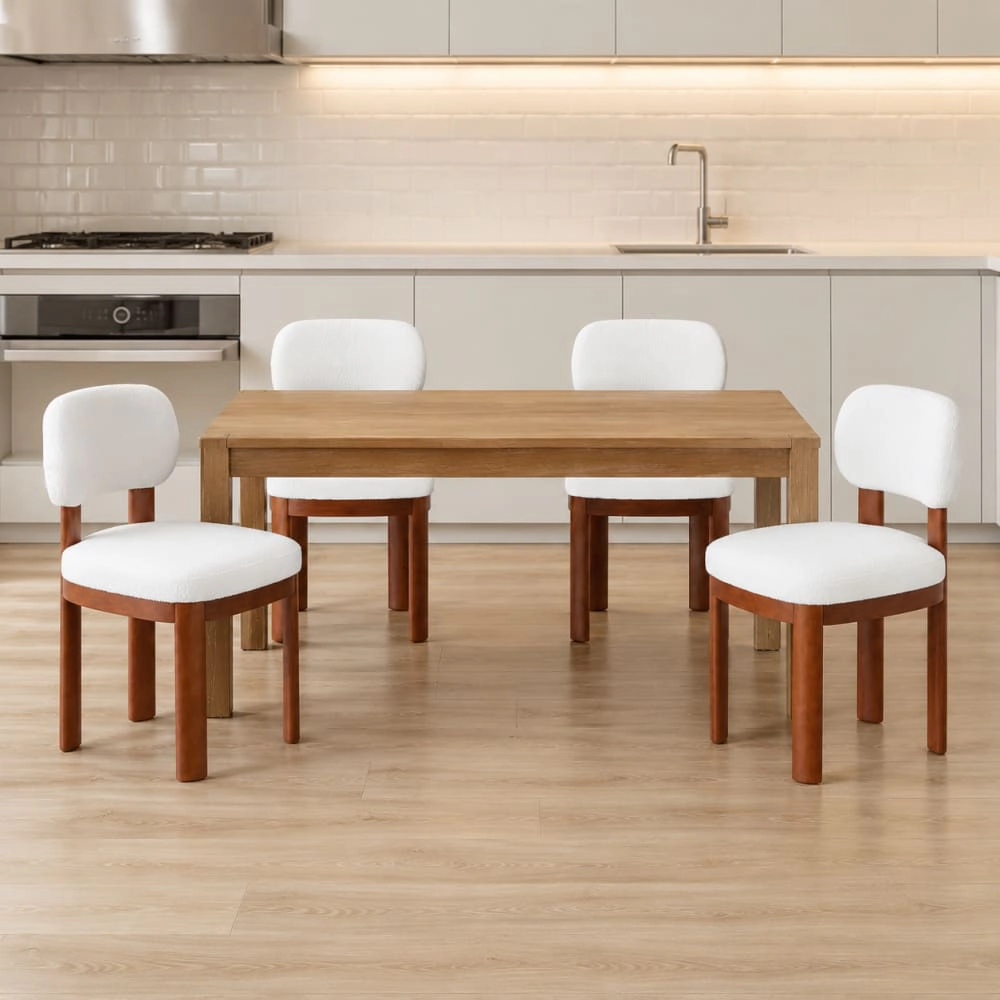 GOODSILO Upholstered Solid Wood Dining Chair