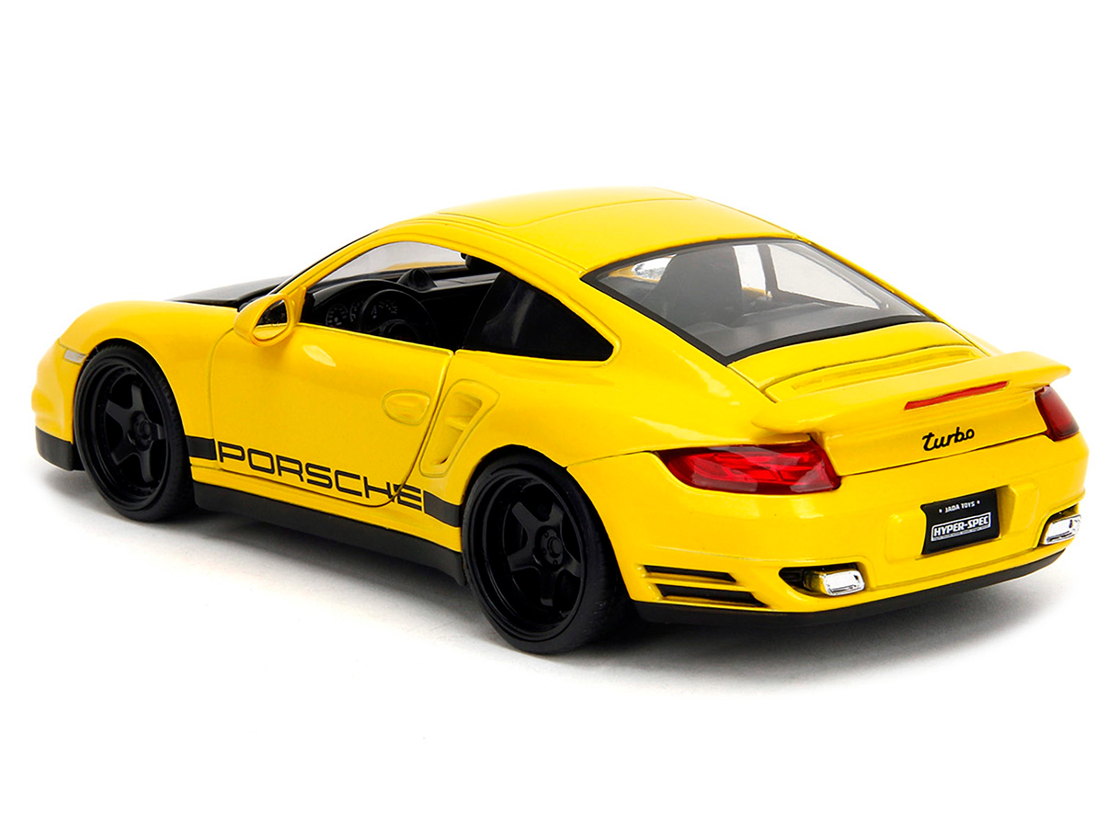 Jada Porsche 911 Turbo (997) Yellow with Carbon Hood "Hyper-Spec" Series 1/24 Diecast Model Car by Jada
