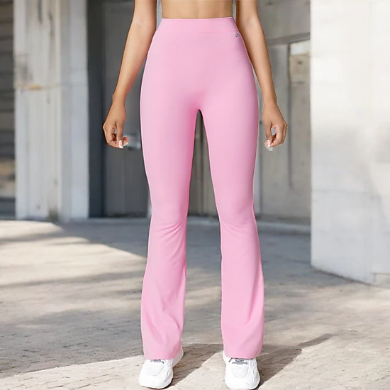 Anna-Kaci Women's High-Waist Flare Leg Pants with Stretch Fabric