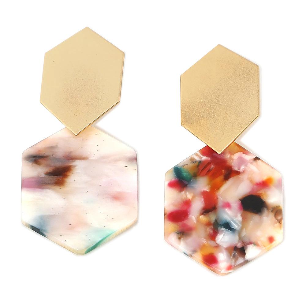 SOHI Women's Block Drop Earrings