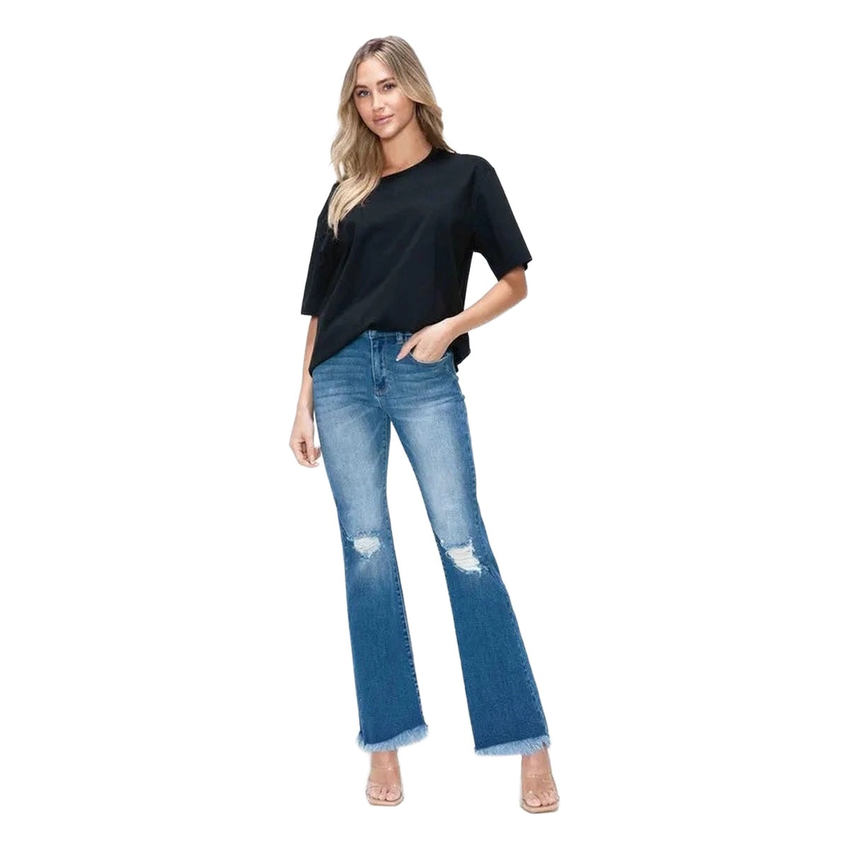 Judy Blue Women Distressed High Rise Bootcut Jeans