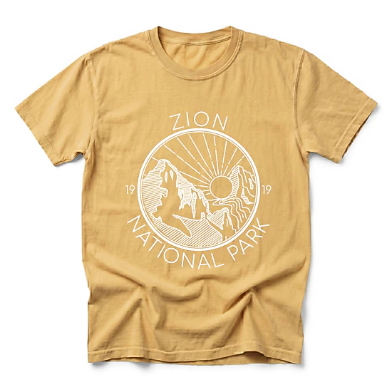 Simply Sage Market - Zion National Park - Men's Garment Dyed Graphic T-Shirt
