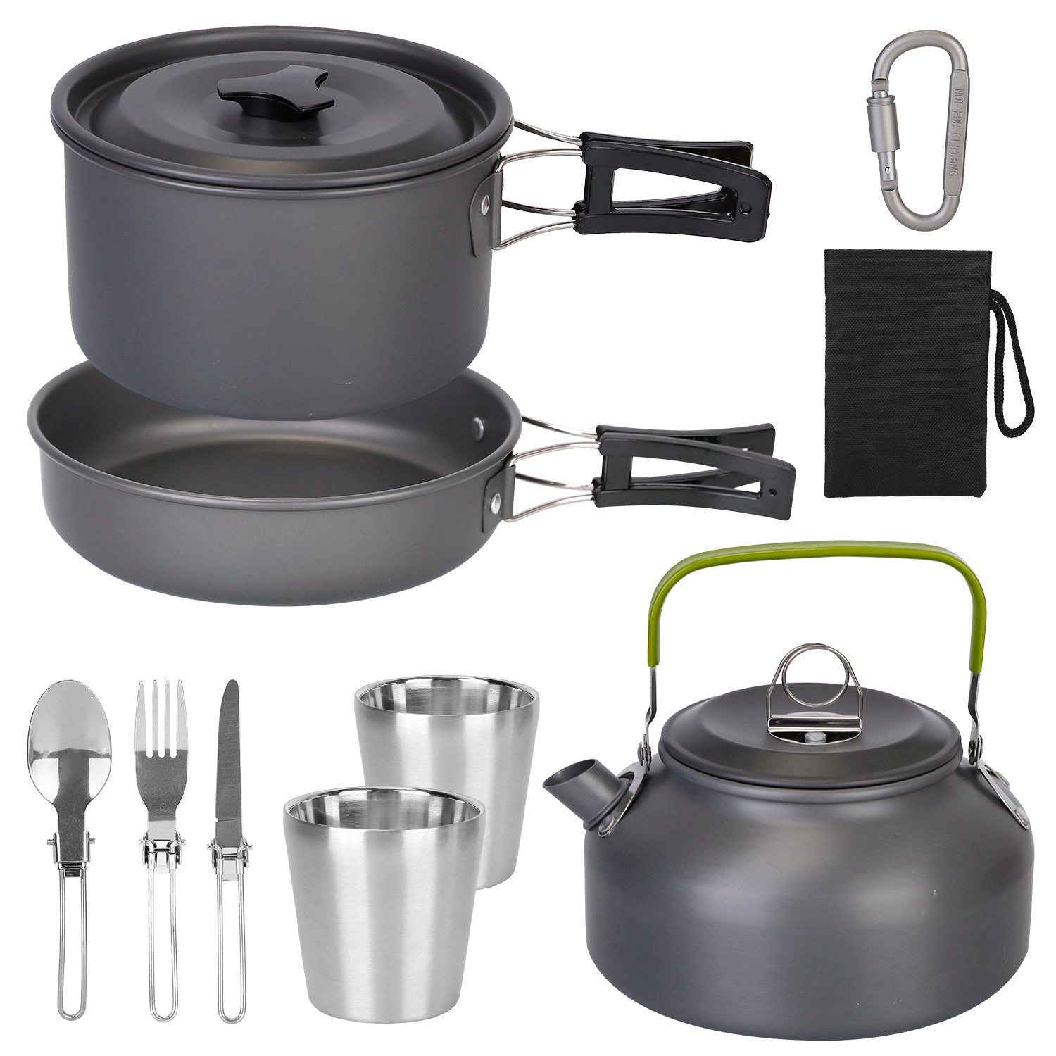GBruno 12-Piece Aluminum Camping Cookware Set