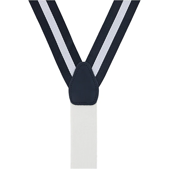 Trafalgar Men's Montague Center Stripe Nylon Button End Suspenders