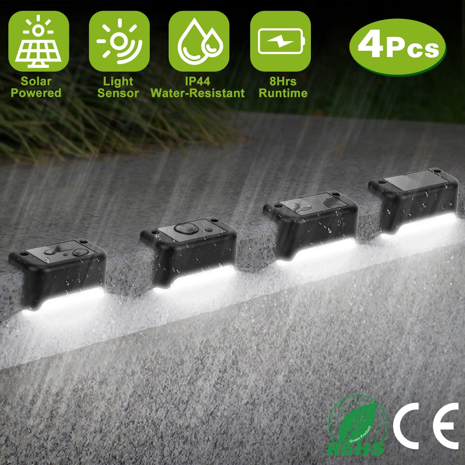 GBruno 4-Pc Solar LED Step Lights