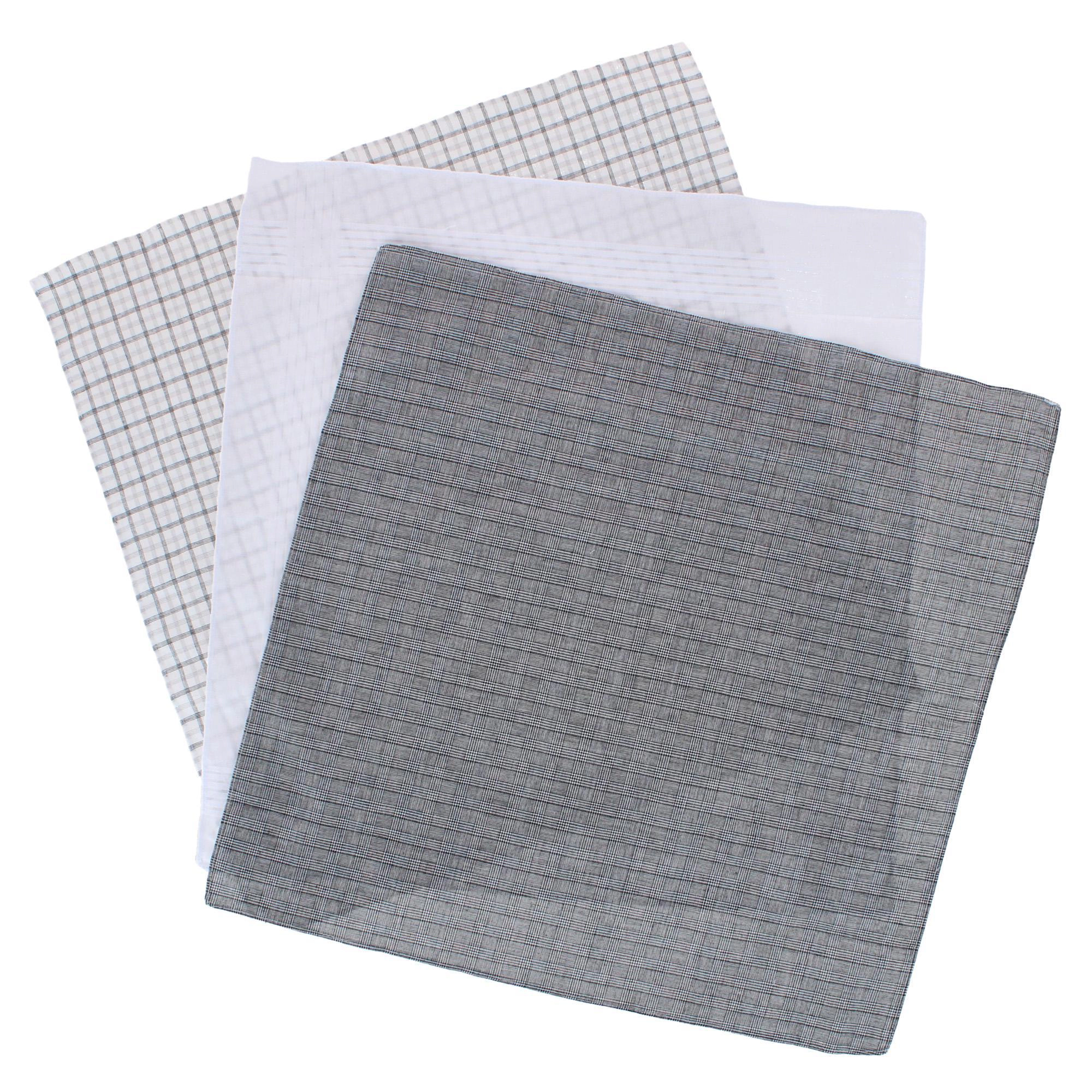 Essentials by Trafalgar Classical Black and White Patterned Handkerchiefs