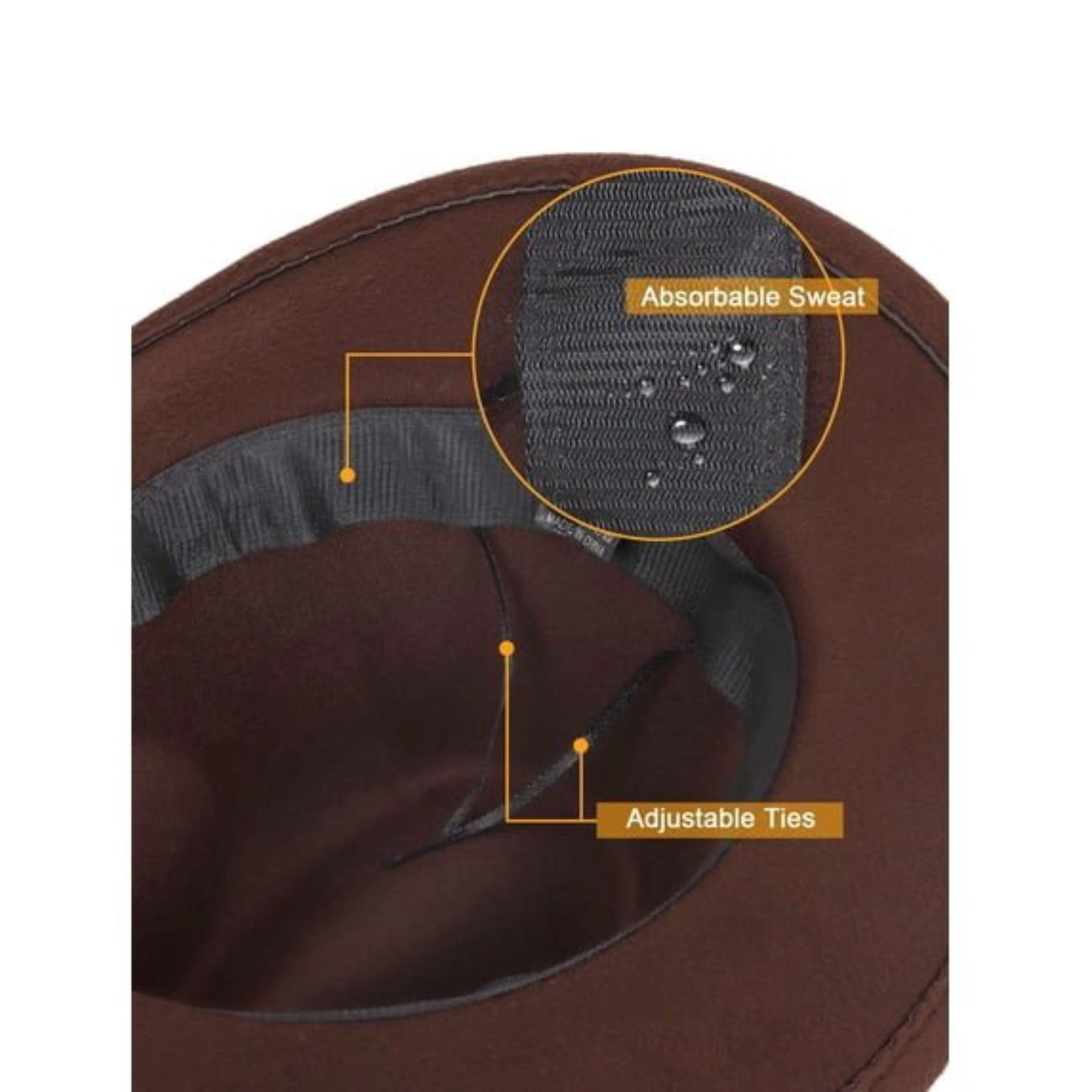 Home Collection Unisex Western Cowboy Felt Fedora Hat with Wide Brim