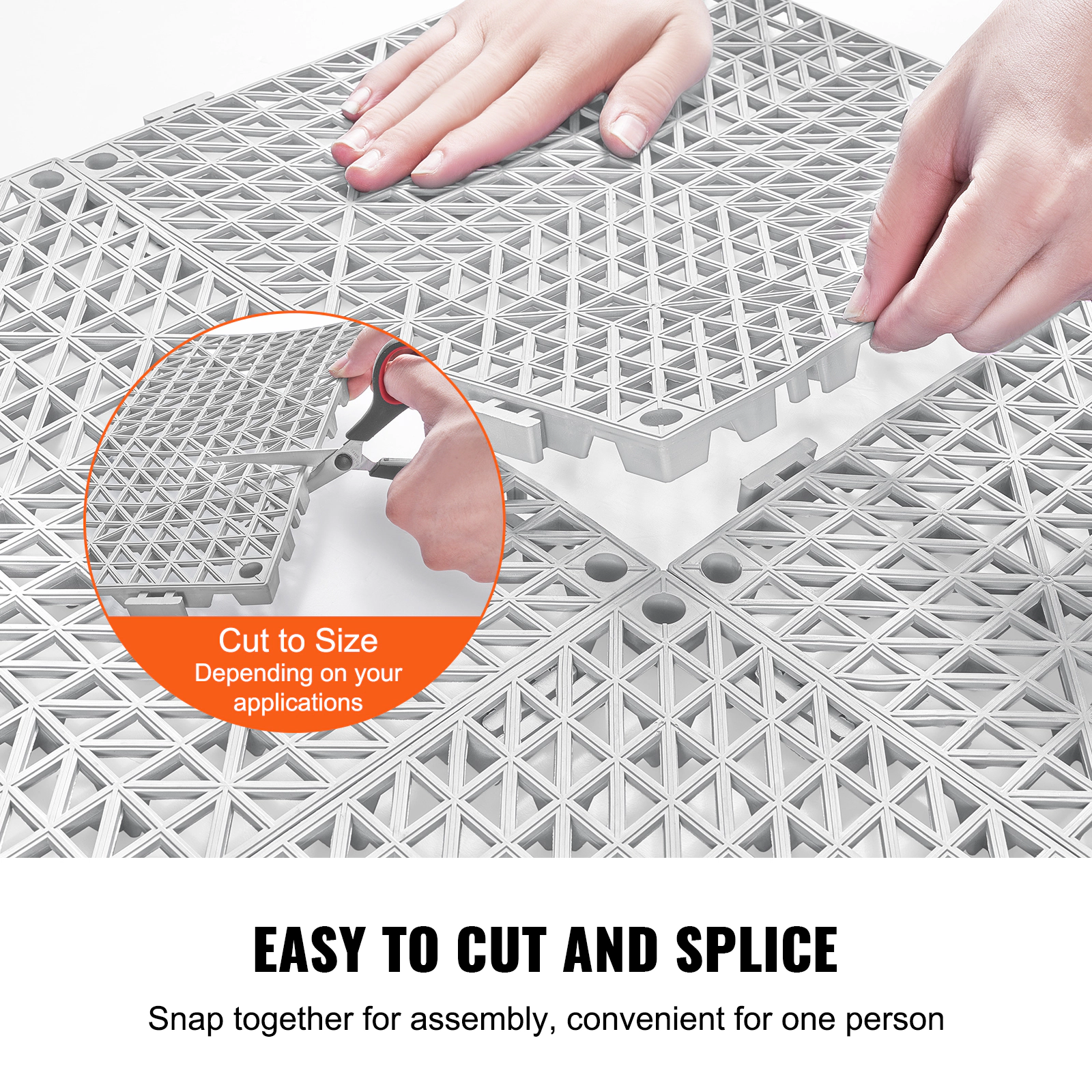 HONGGE Interlocking Tile Drainage Tiles 12" x 12" Splicing Soft PVC Interlocking Drainage Floor Tiles Non-Slip Drainage