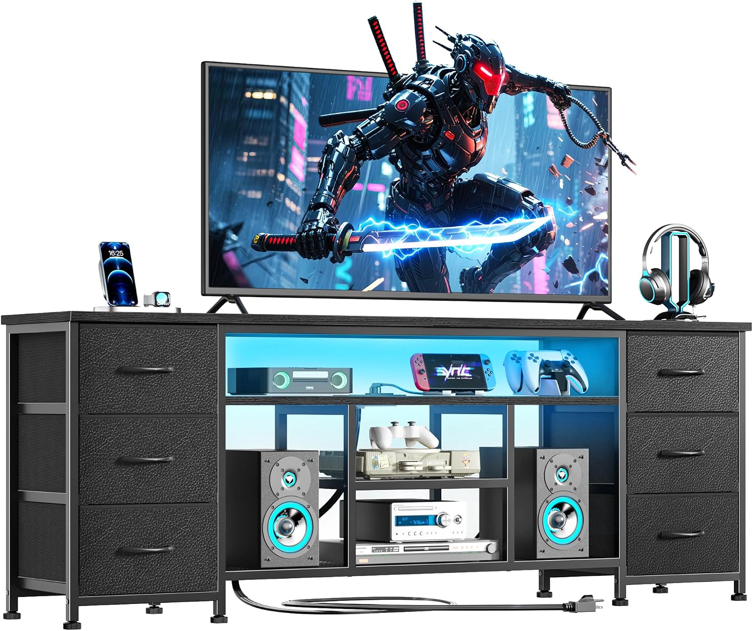 Furologee living room/bedroom TV cabinet with open shelf
