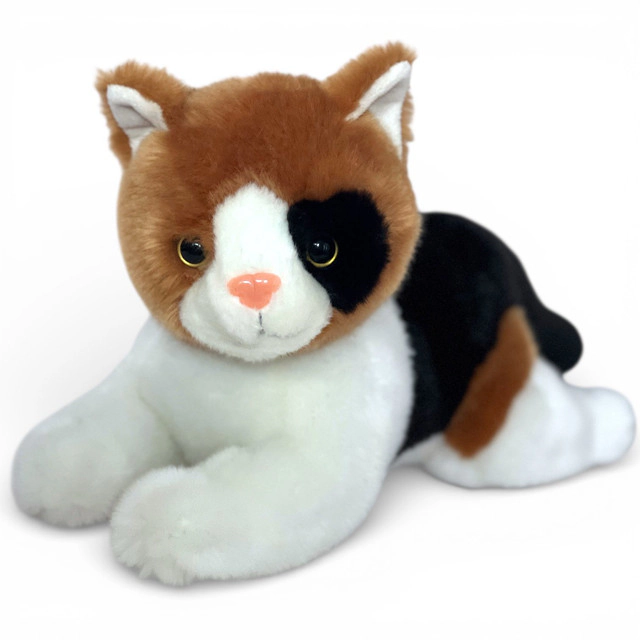 Auswella Plush Mabel™ 14 inch Calico Kitten Plush Toy by Auswella® | Soft Realistic Stuffed Cat