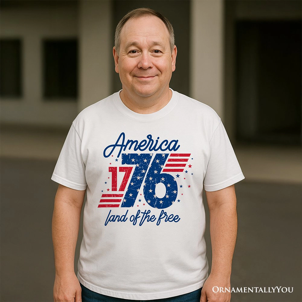 OrnamentallyYou Unisex America 1776 Land Of The Free 4th July T-Shirt