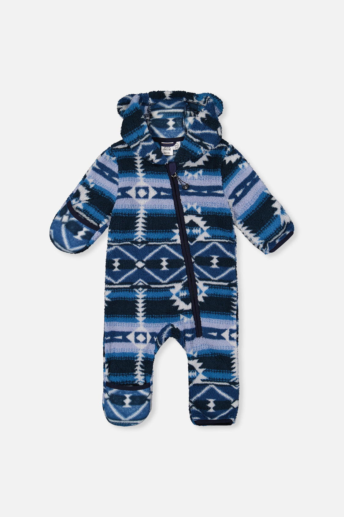 Deux par Deux Boys Animal Ear Hooded Mid-Season Plush One-Piece Outerwear