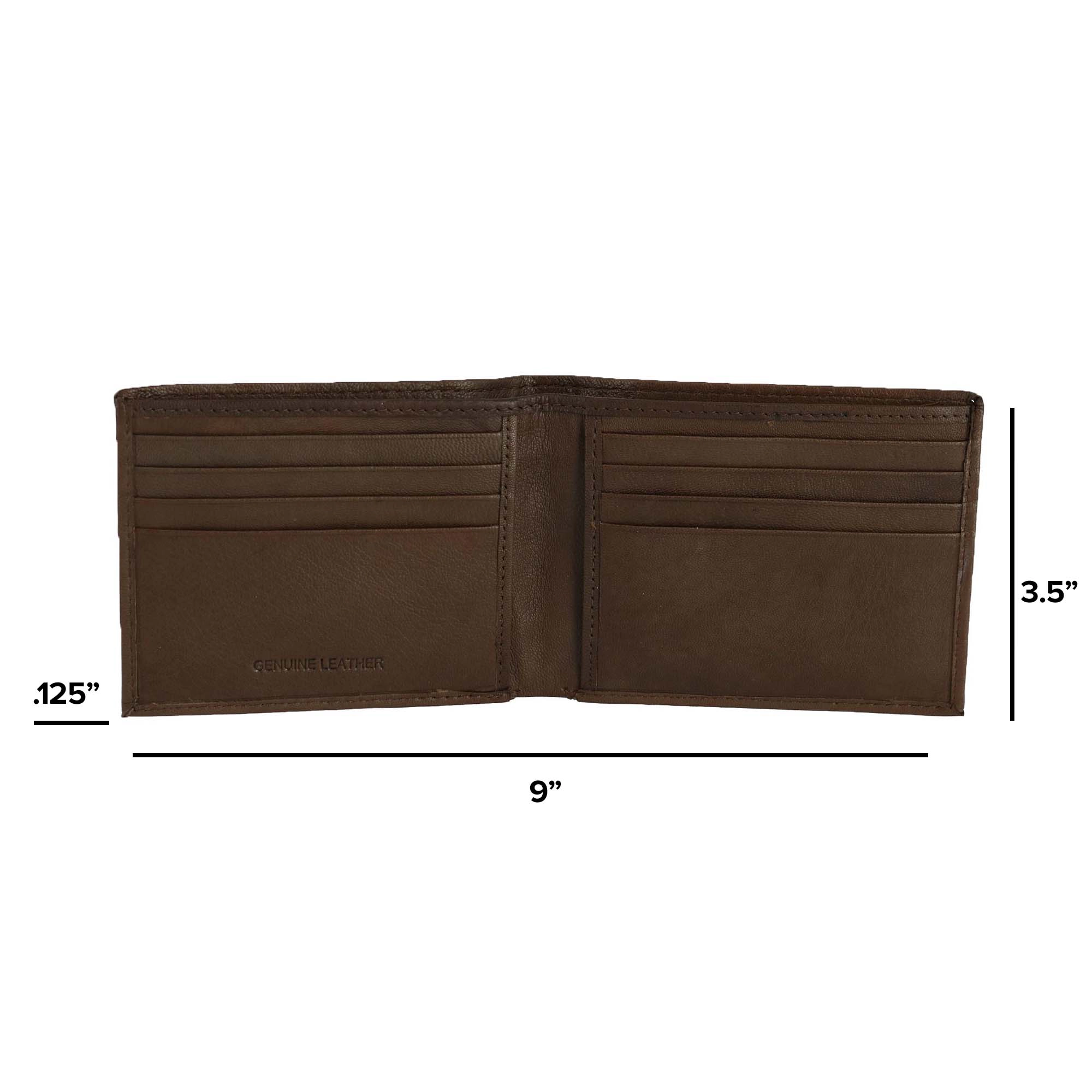 CTM Men's Leather American Flag Embossed Bifold Wallet