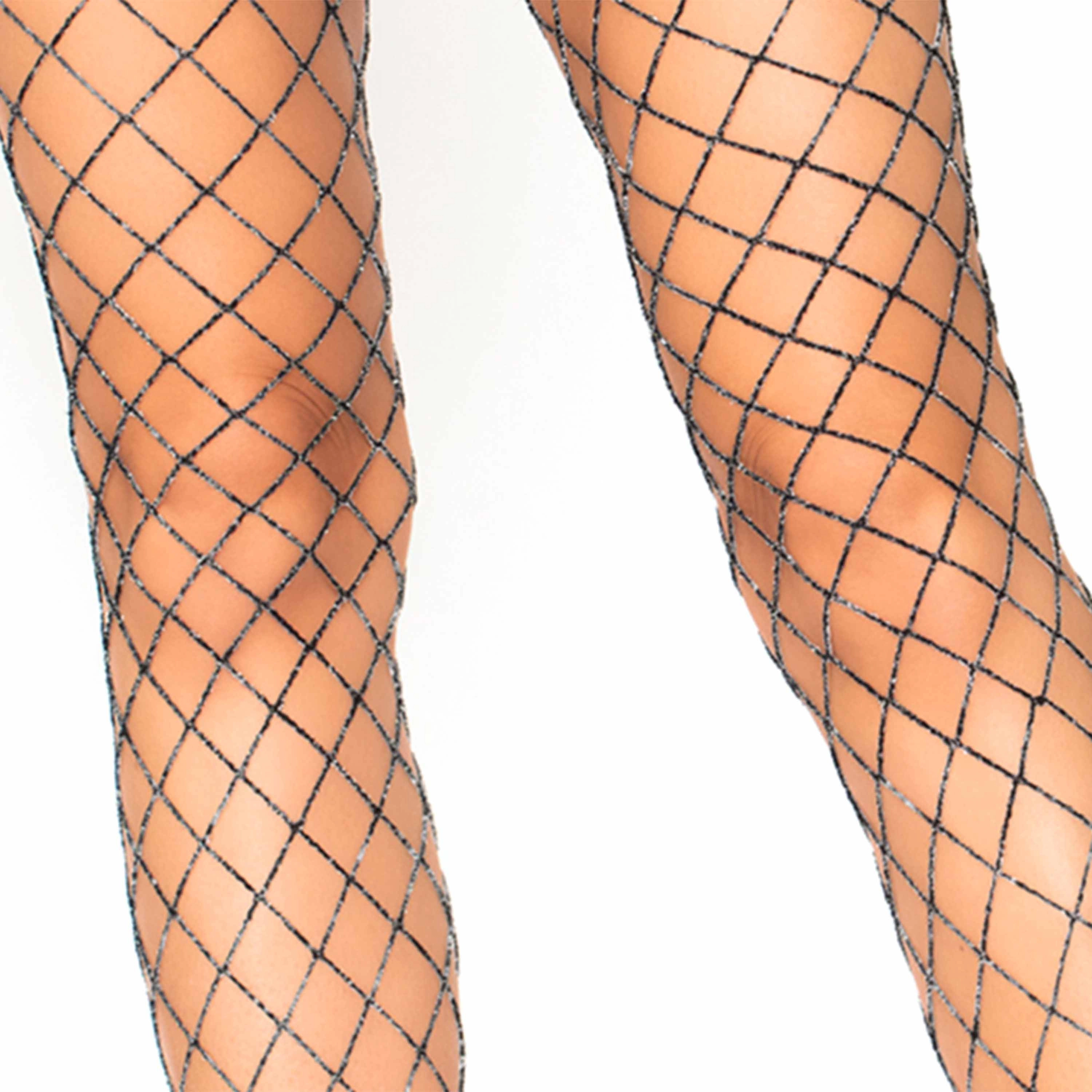 Leg Avenue Women's Metallic Shimmer Industrial Net Tights
