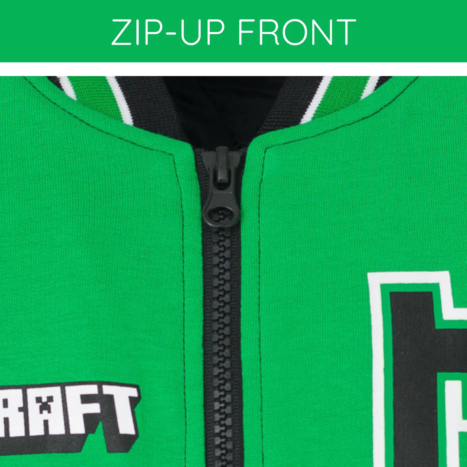 Minecraft Creeper Boys' Varsity Bomber Jacket