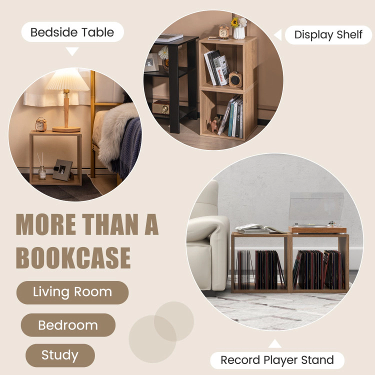 Hivvago 2 Cubes Stackable Bookcase for Living Room and Study