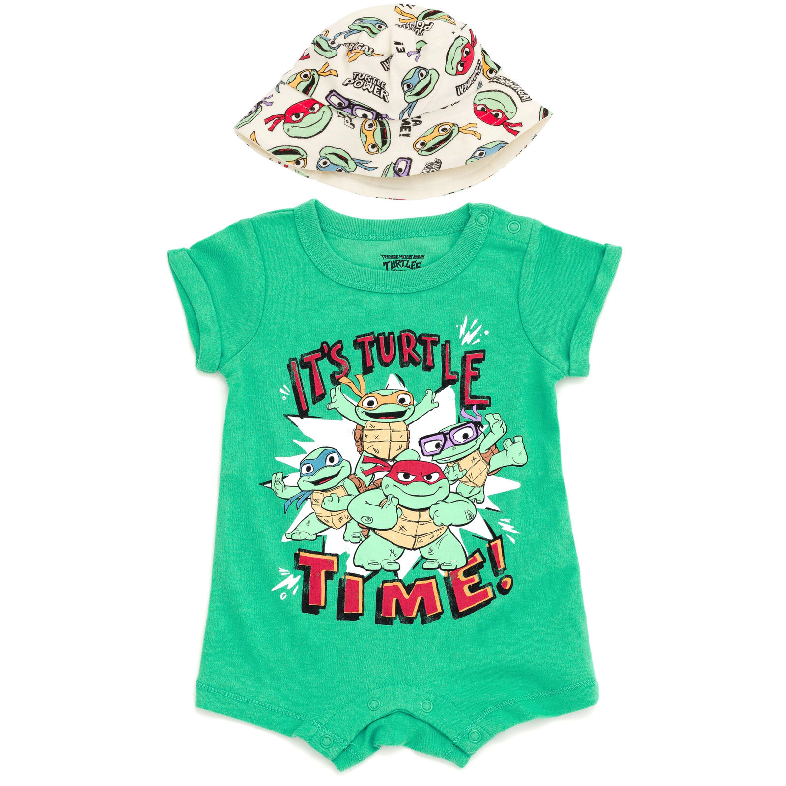 Teenage Mutant Ninja Turtles Baby Boys' 2-Piece Romper and Sunhat Set