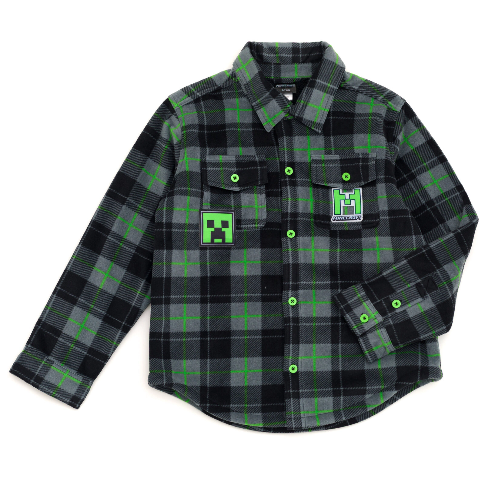 Minecraft Creeper Boys' Fleece Lined Shacket
