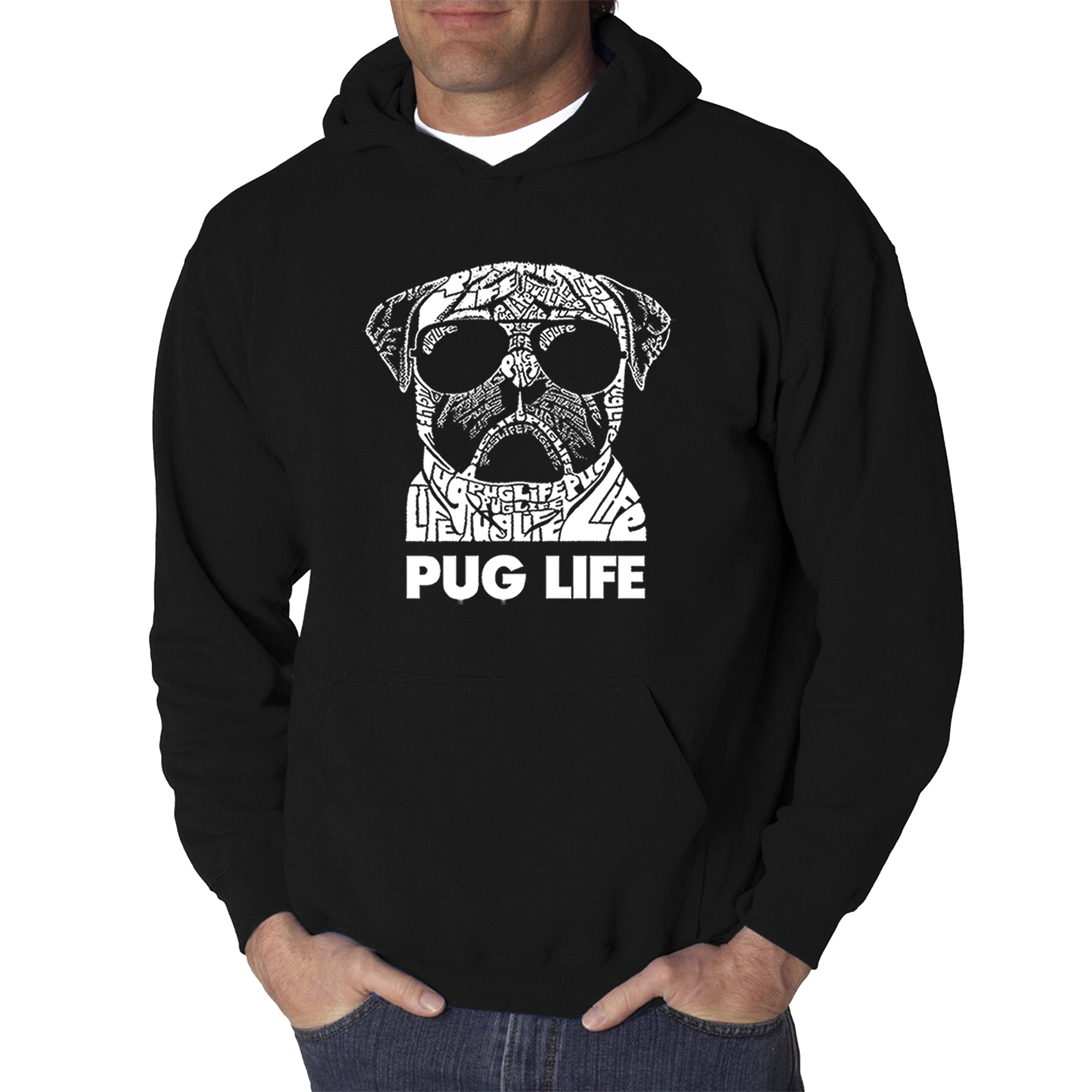 LA Pop Art Pug Life - Men's Word Hooded Sweatshirt