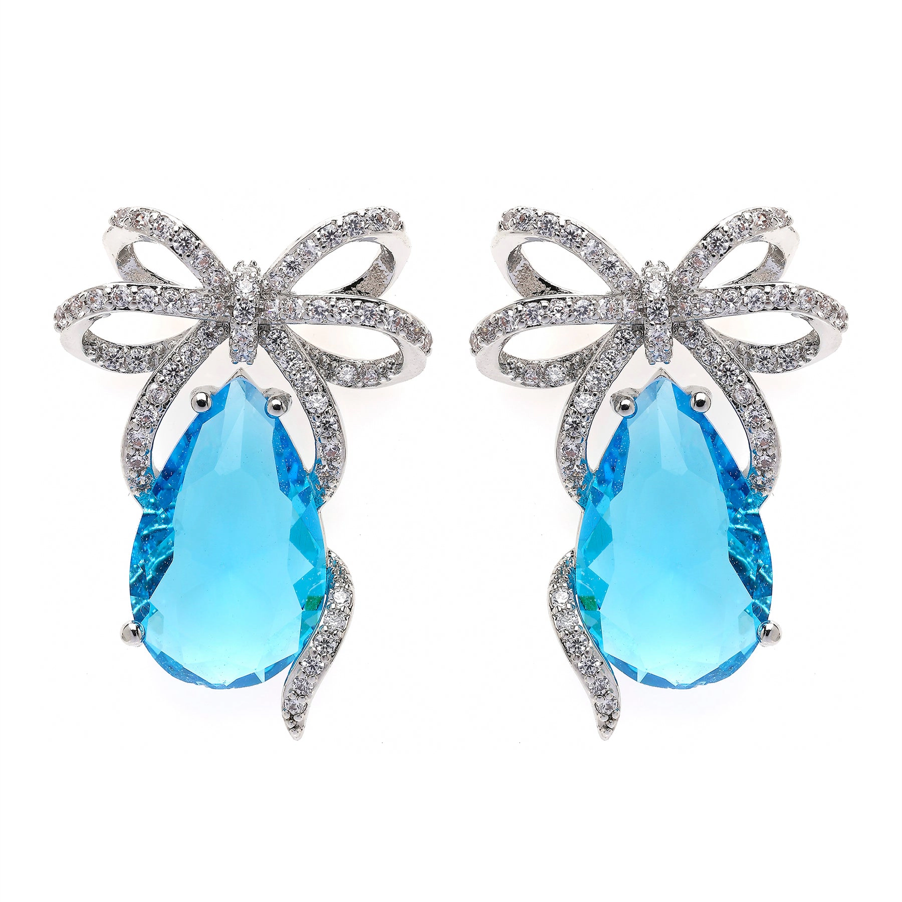 AGP PARIS Womens Charming Light Blue Drop Earrings