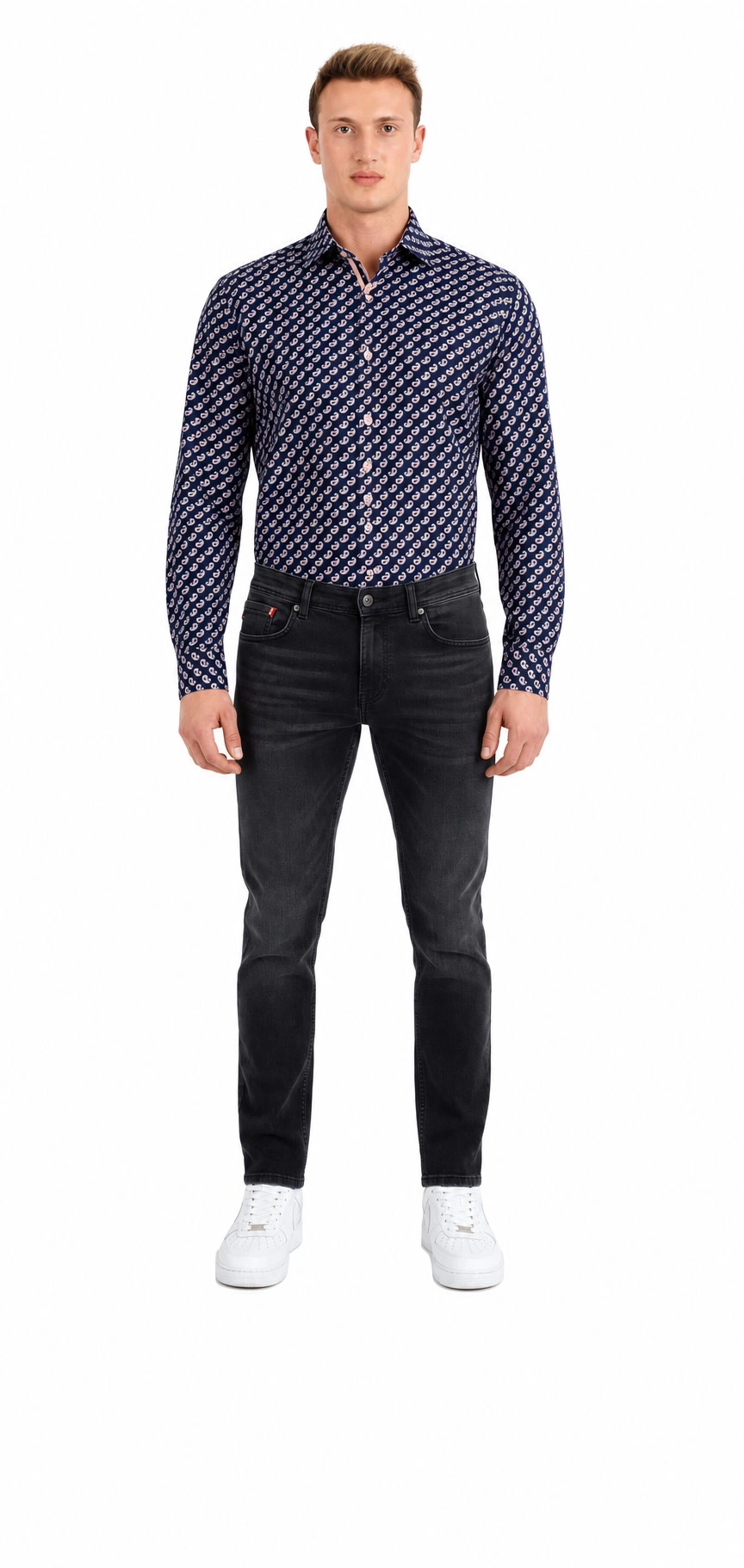 Elie Balleh Slim Fit Mens Paisley Print Shirt