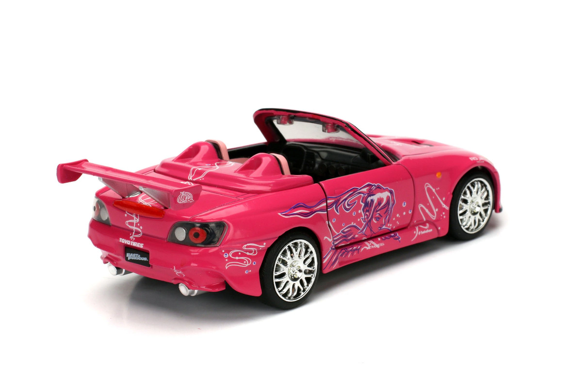 Jada Suki's Honda S2000 Convertible Pink with Graphics "2 Fast 2 Furious" (2003) Movie "Fast & Furious 25th