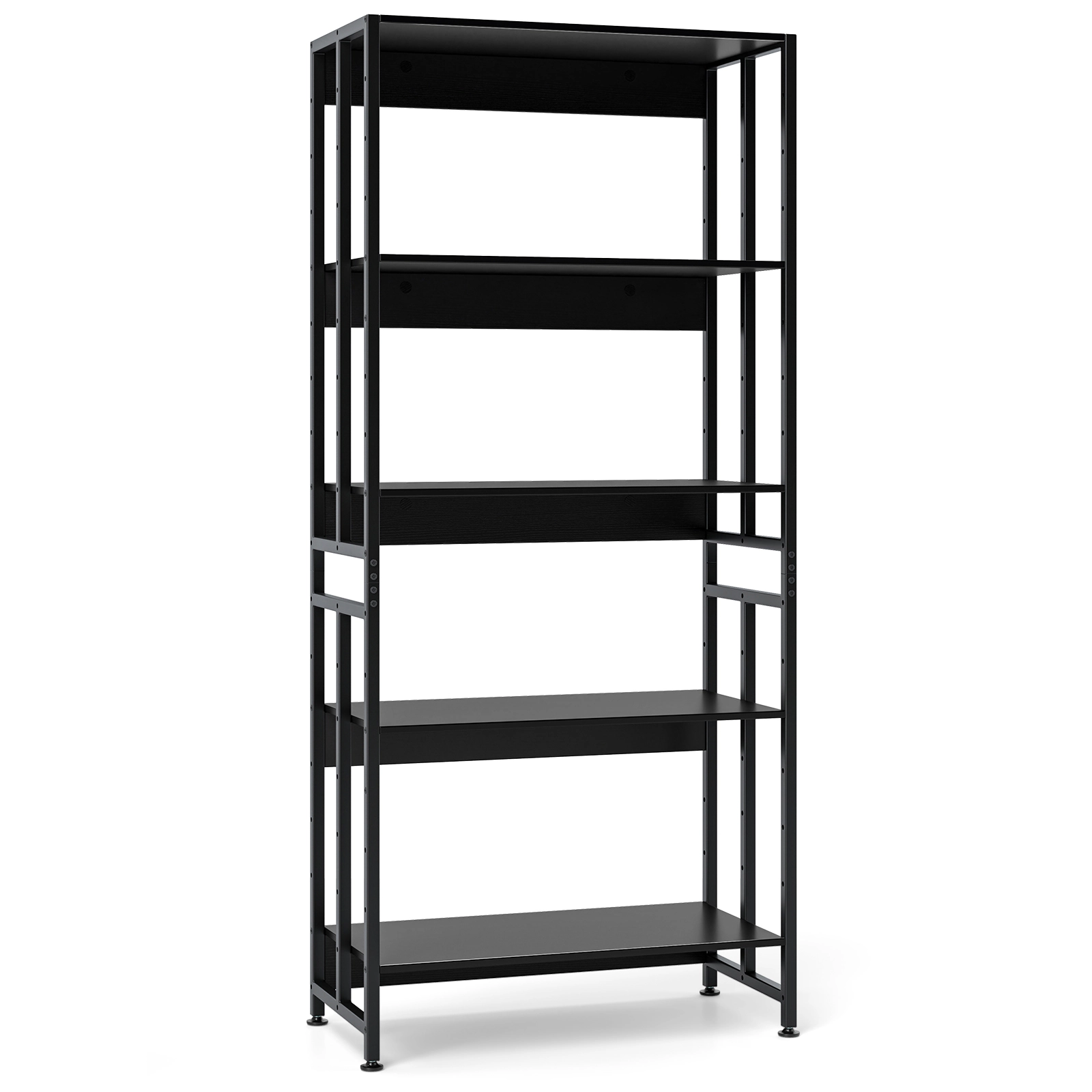 LJG 5-Tier Bookshelf with Adjustable and Tiltable Shelves