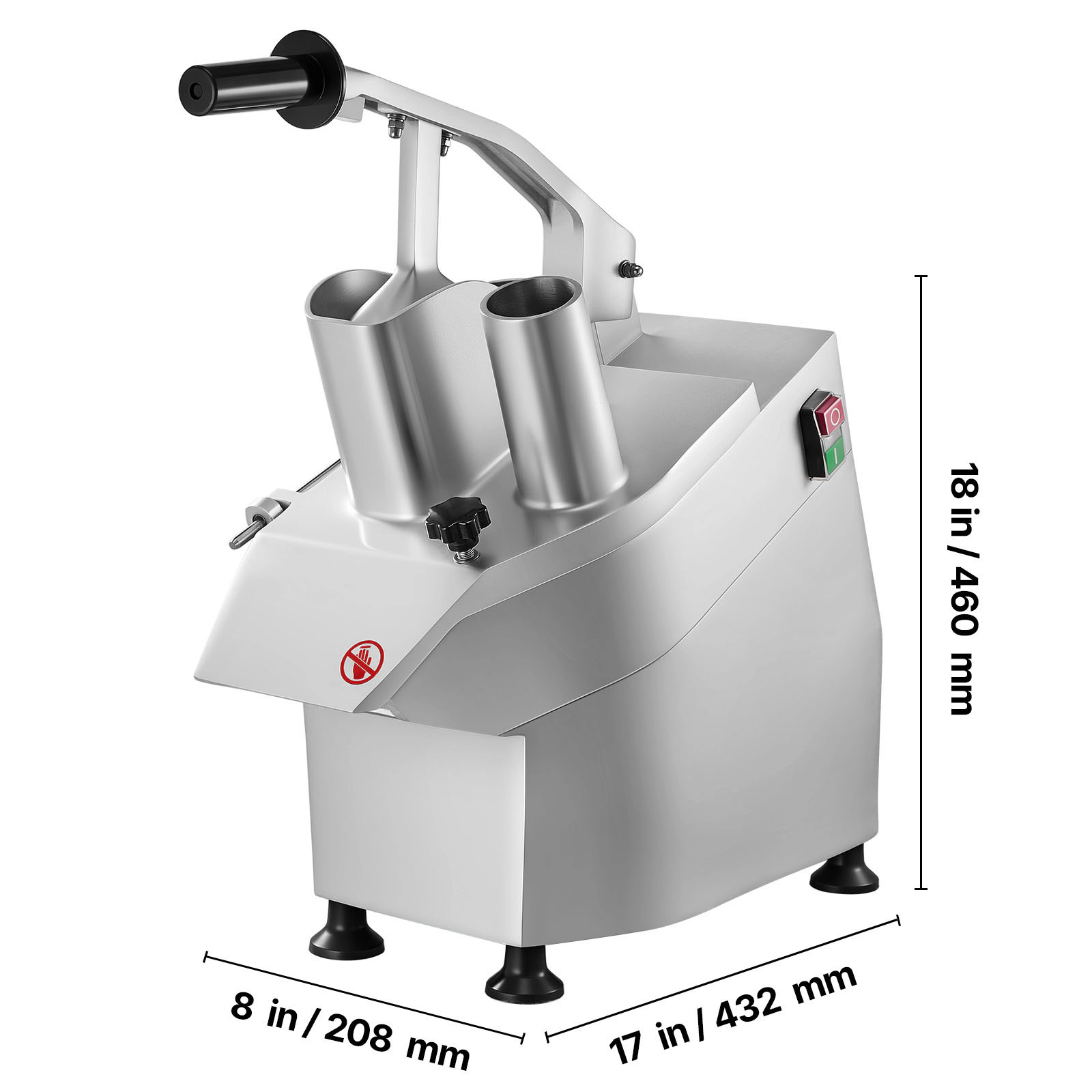 HONGGE 550W Commercial Electric Vegetable Slicer, Stainless Steel Food Processor with 6 Interchangeable Cutting Blades