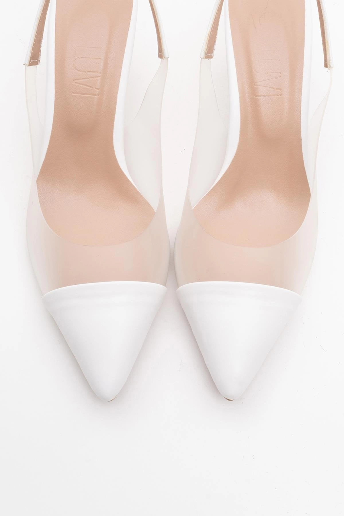 Prologue Shoes Womens Moore Transparent Pointed Toe Pump