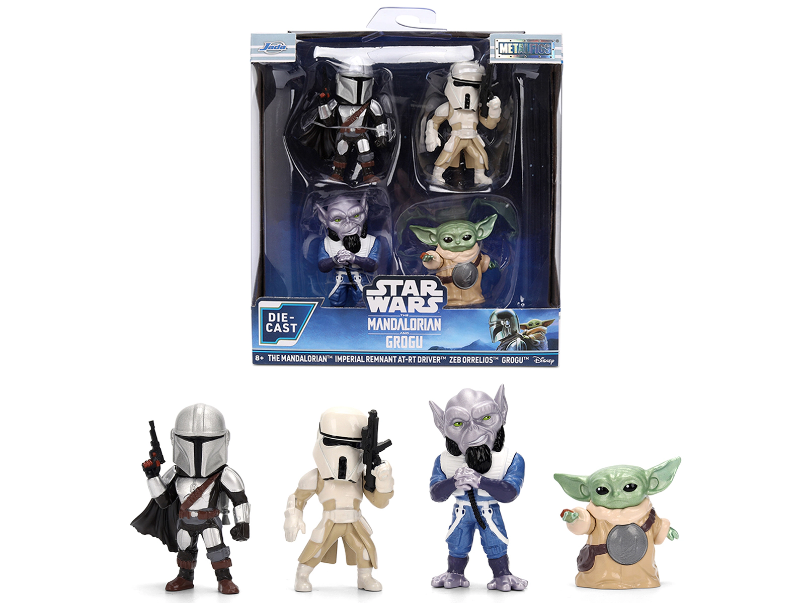 Jada Set Of 4 Diecast Figures "Star Wars: The Mandalorian & Grogu" (2026) Movie "Metalfigs" Series Diecast
