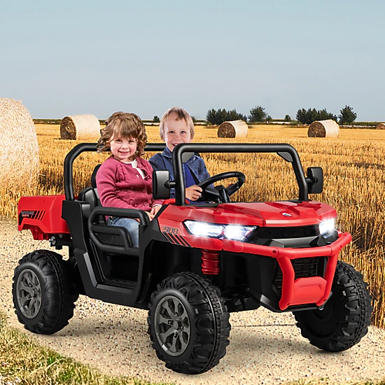 Costway 12V 2 Seater Ride On UTV Dump Truck Remote w/ Electric Dump Bed & Shovel Pink