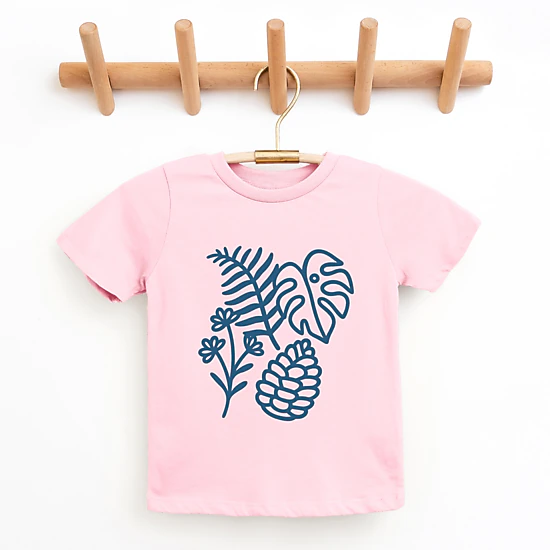 The Juniper Shop - Blue Plants Outline - Youth Short Sleeve Graphic T-Shirt