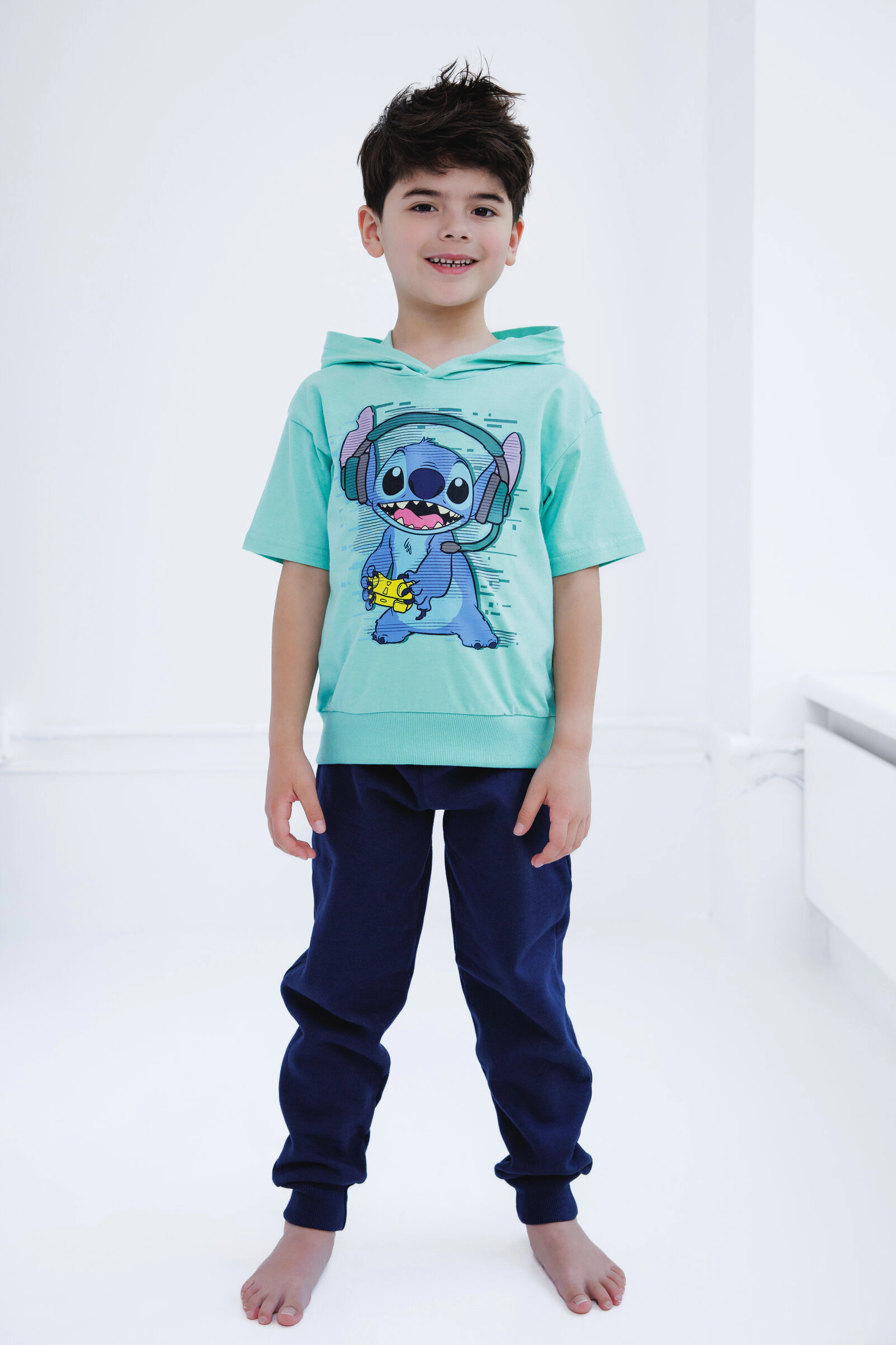 Disney Boys' 2-Piece Hooded Tee and Fleece Pants Set