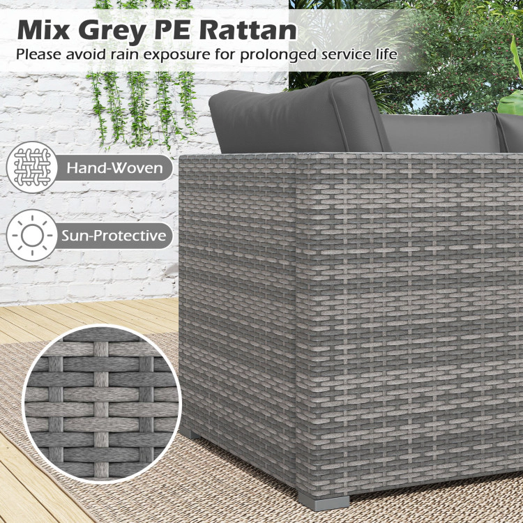 Hivvago 3 Pieces Patio Sectional Sofa Set Pe Rattan Modular Couch Furniture With Soft Cushions
