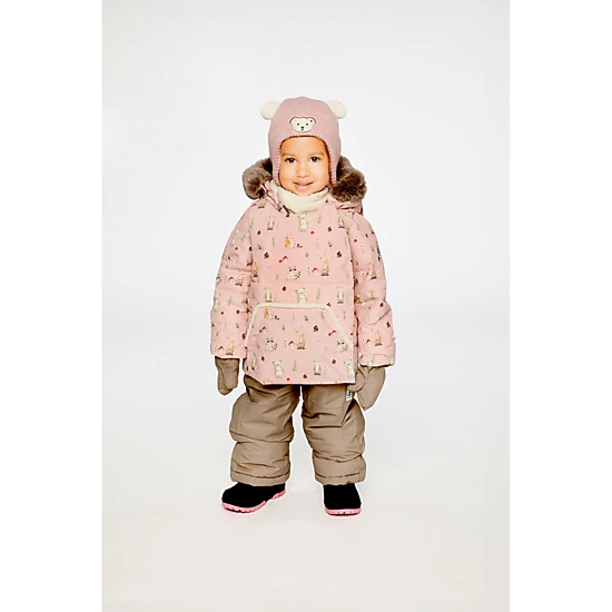 Deux par Deux Girls Animal Print Two Piece Snowsuit with Hooded Coat and Snow Pants