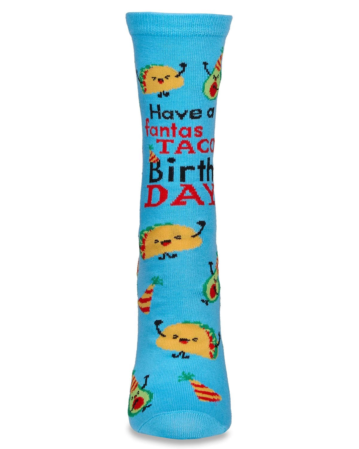 MeMoi Unisex Have a FantasTACO Birthday Greeting Card Crew Socks