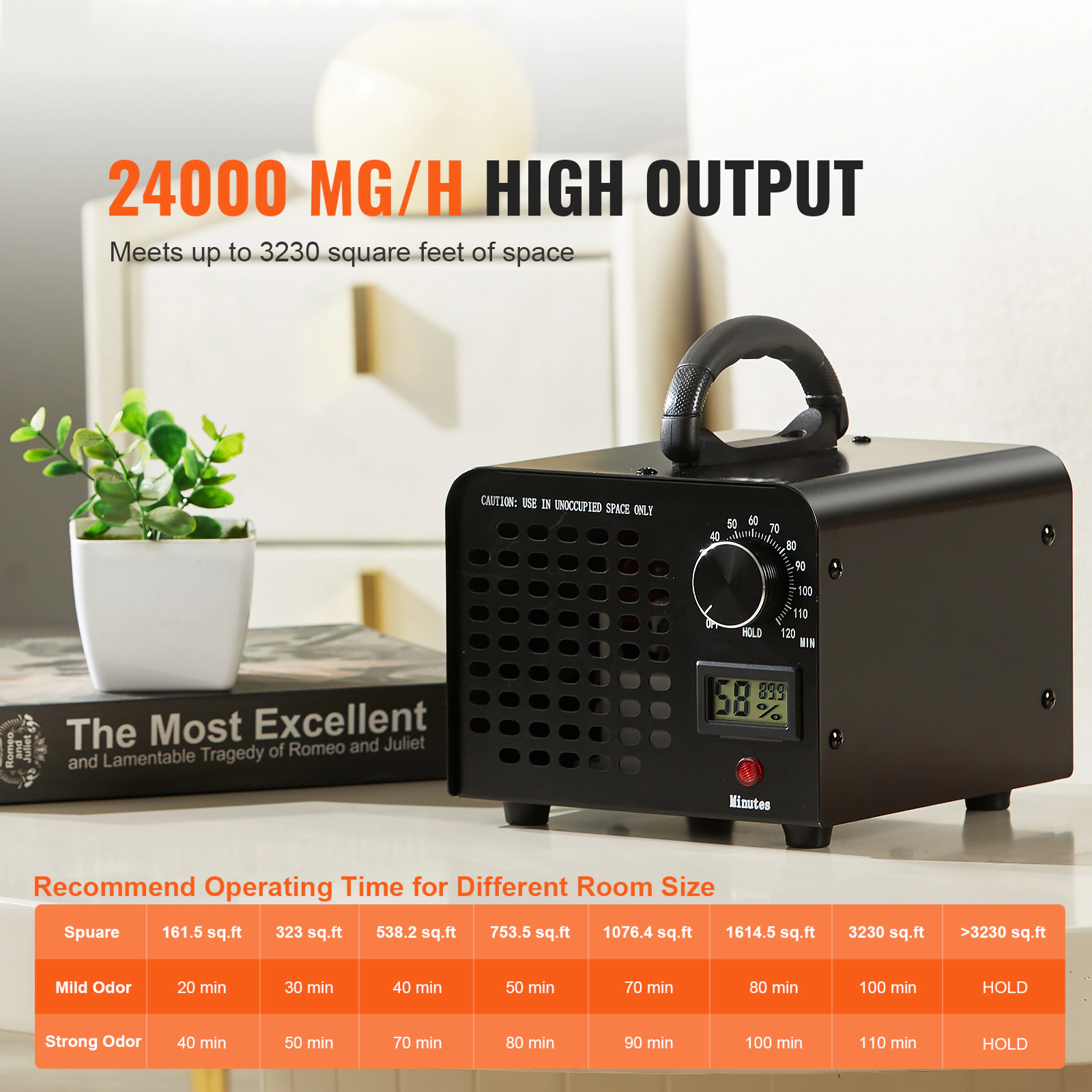 HONGGE Ozone Generator, Machine Remover, High Capacity Commercial/Industrial Generator