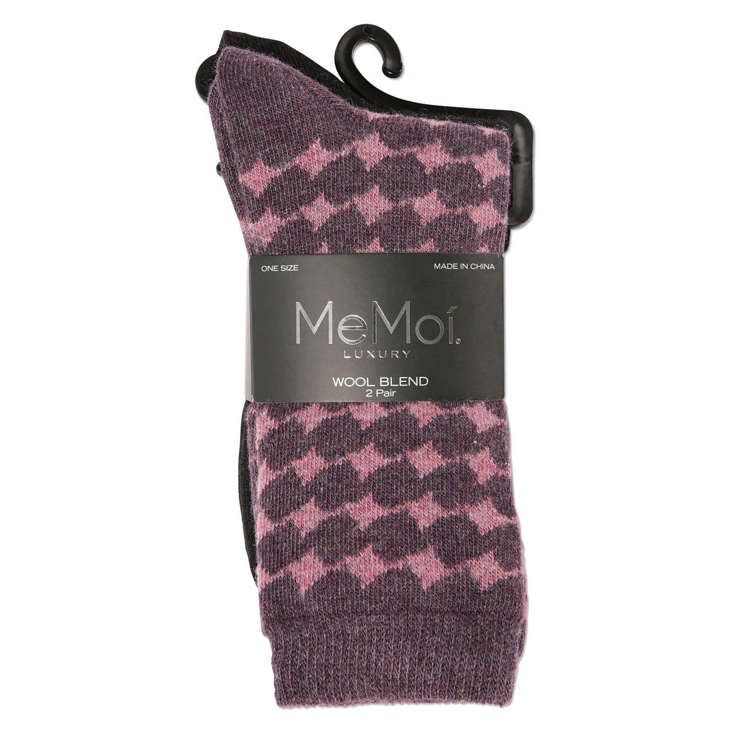 MeMoi Women's 2 Pack Wool Waves Crew Socks