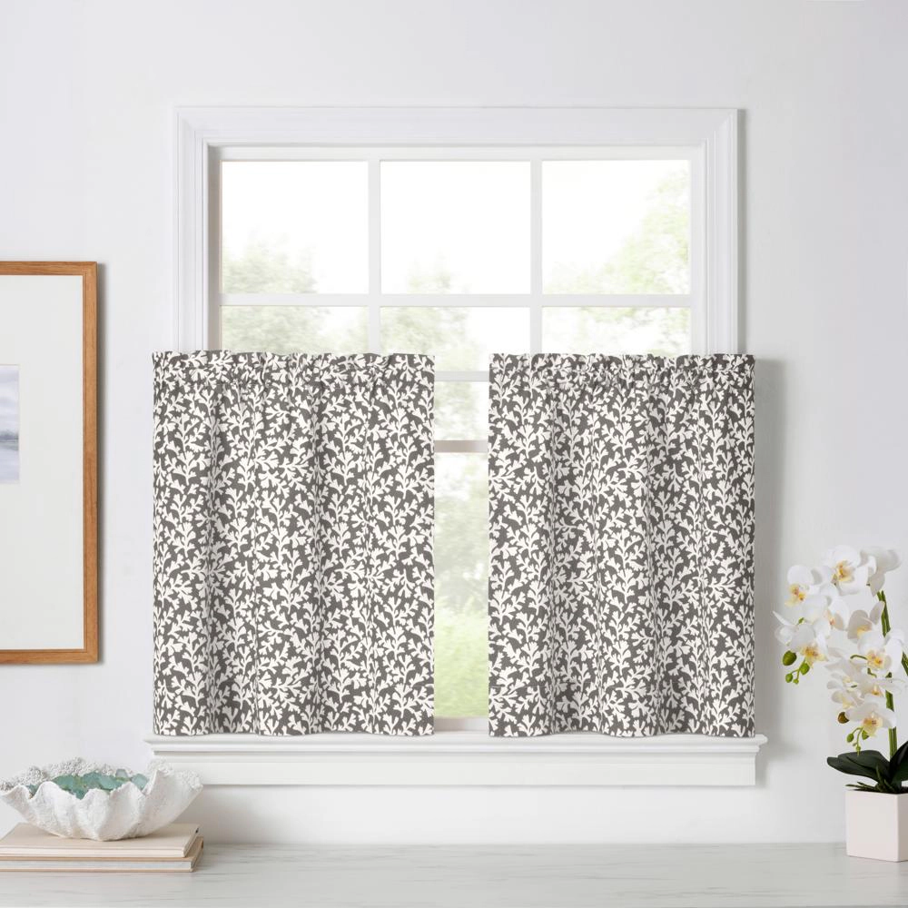 Ellis Curtain Sea Tumble Window Treatment 1.5 Rod Pocket 100% Cotton Curtain Tiers
