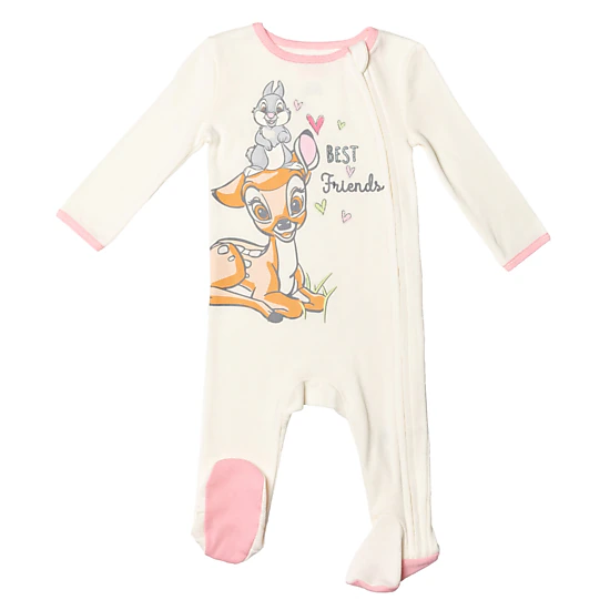 Disney Classics Baby Girls' 3-Pack Footed Sleep N' Play Coveralls