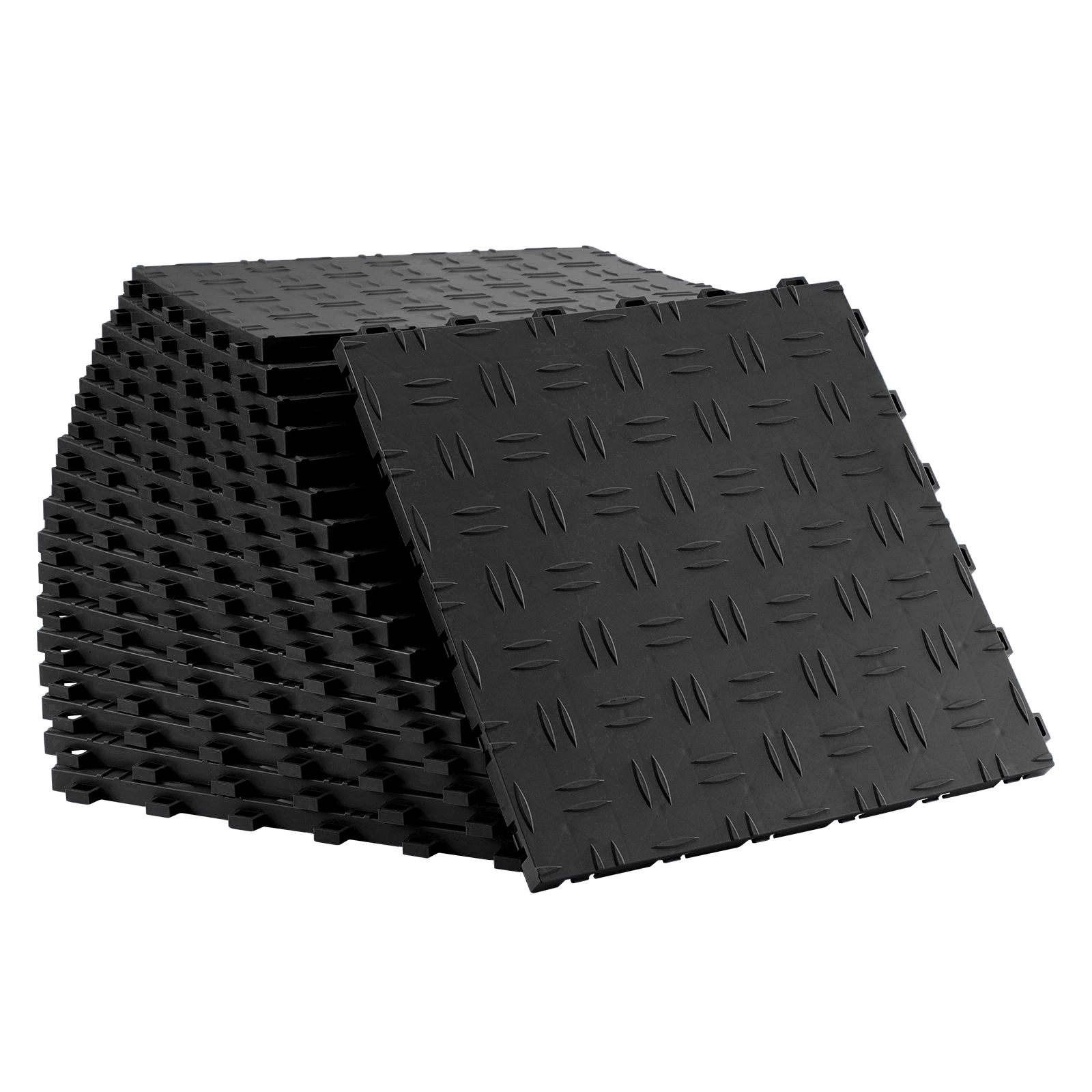 HONGGE Garage Tiles Interlocking 12 x 12 x 0.53 inch Garage Floor Covering Tiles Non-Slip Double-Sided Texture Garage