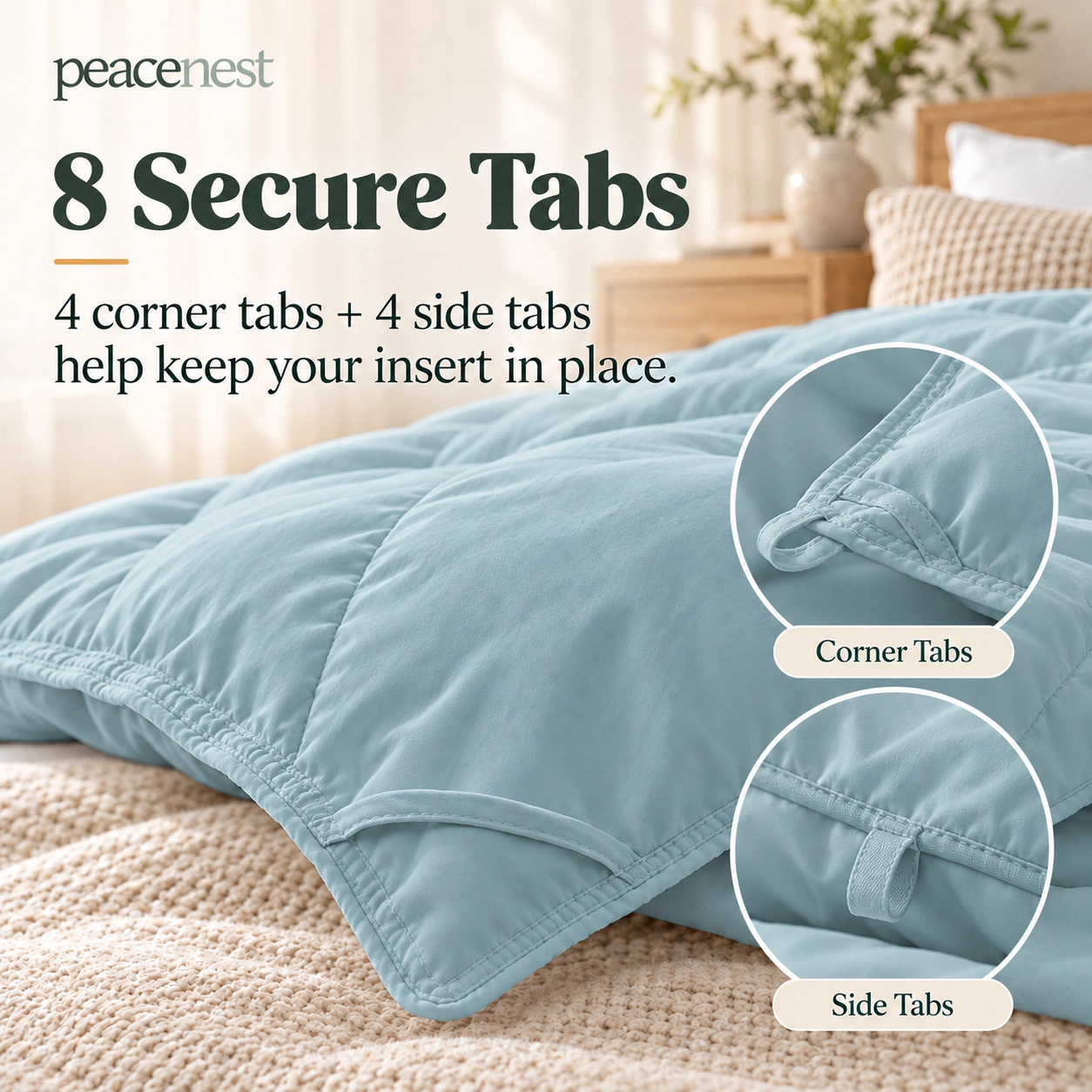 PEACENEST Goose Feather Fiber Comforter All Season Soft Duvet Insert