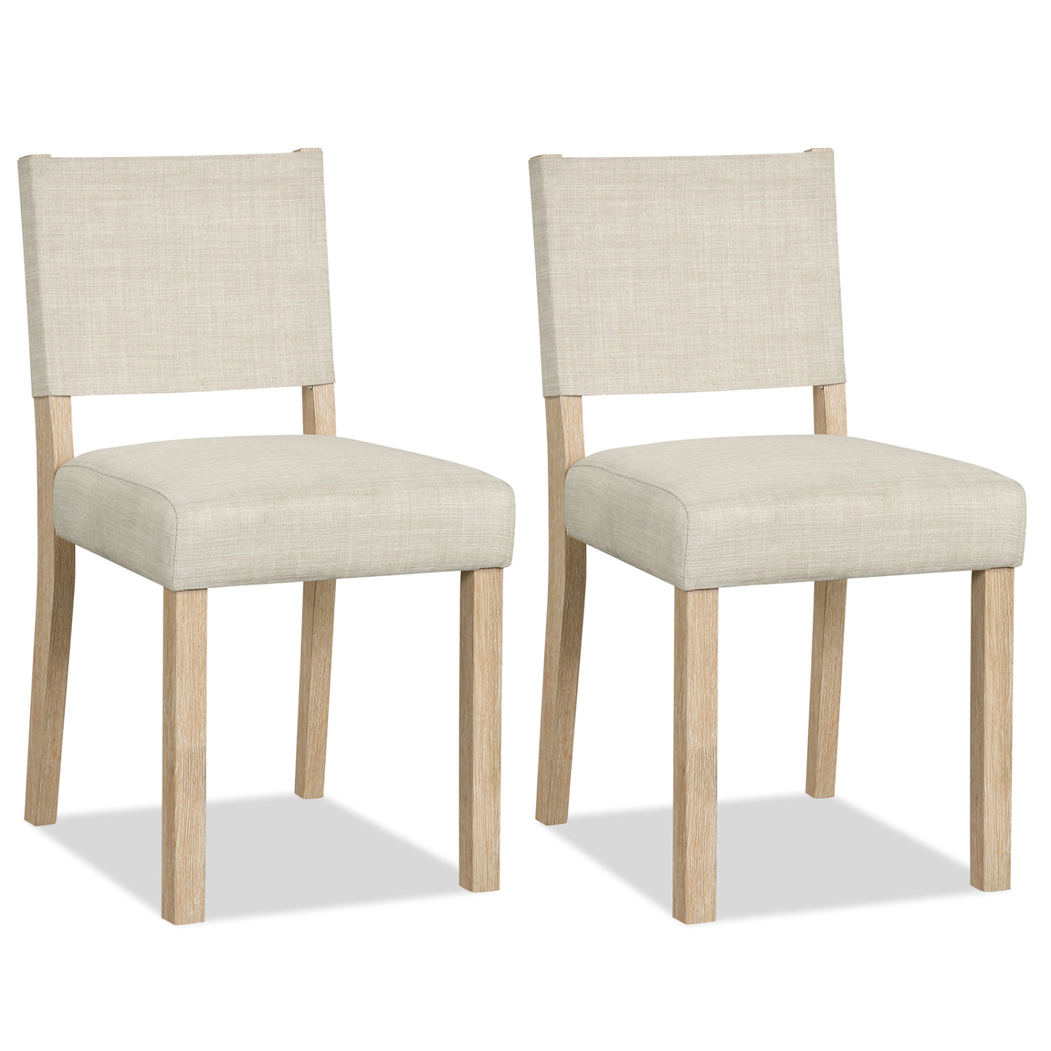 LJG Upholstered Dining Chairs with Solid Rubber Wood Legs Set of