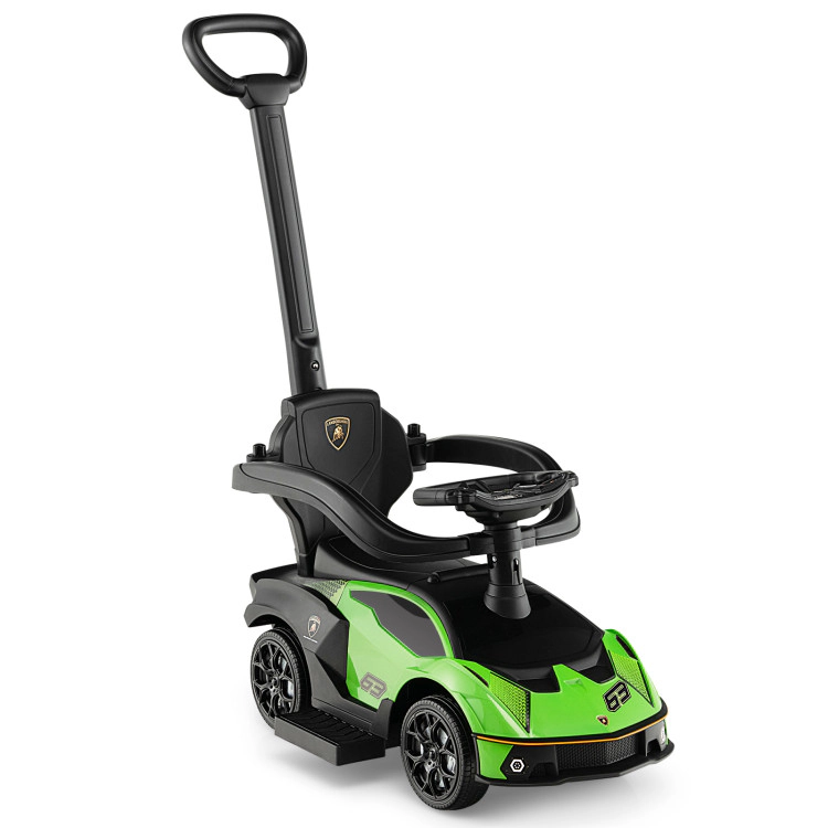 Hivvago 3-in-1 Licensed Lamborghini Ride on Push Car with Handle Guardrail