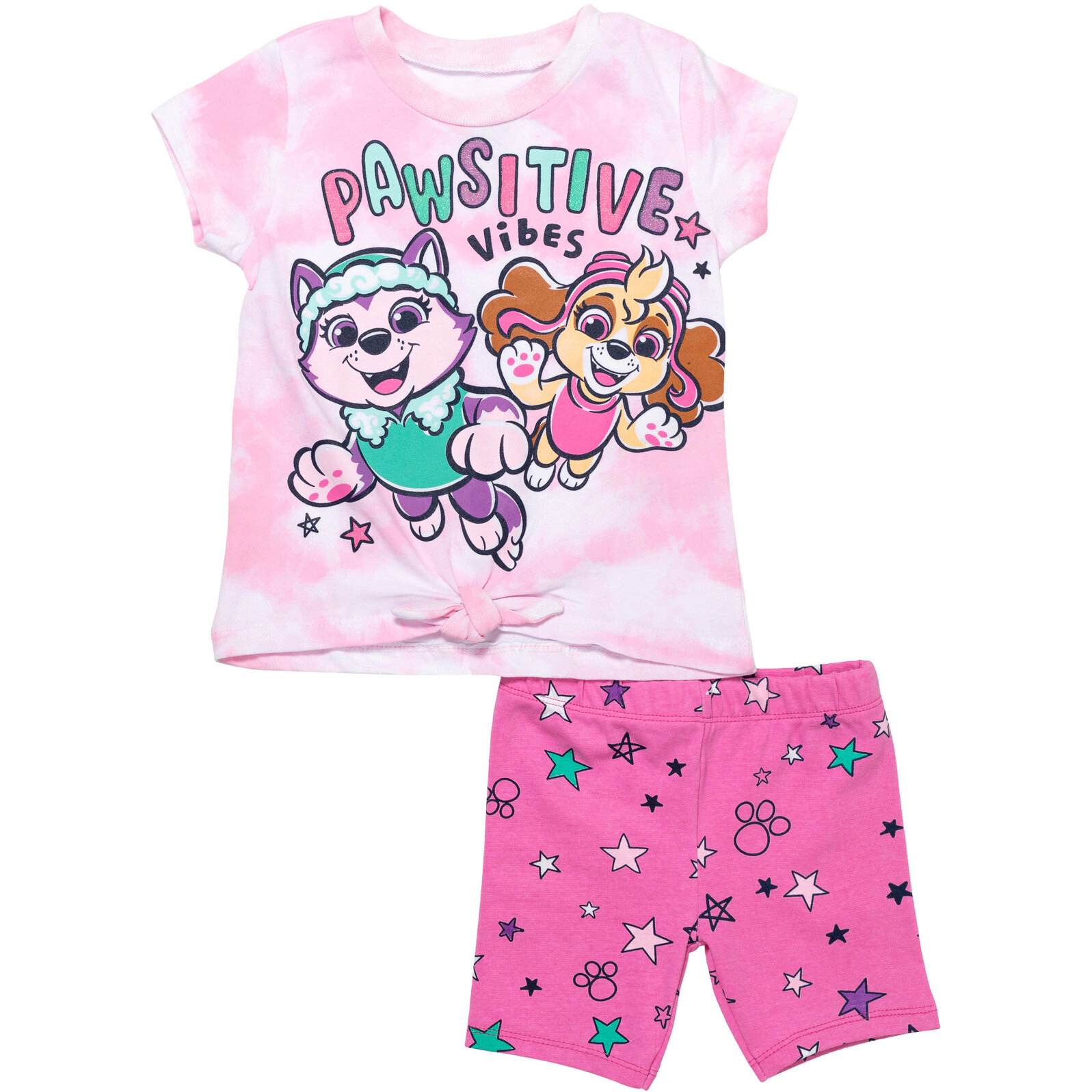 Paw Patrol Girls' 2-Piece T-Shirt and Bike Shorts Set