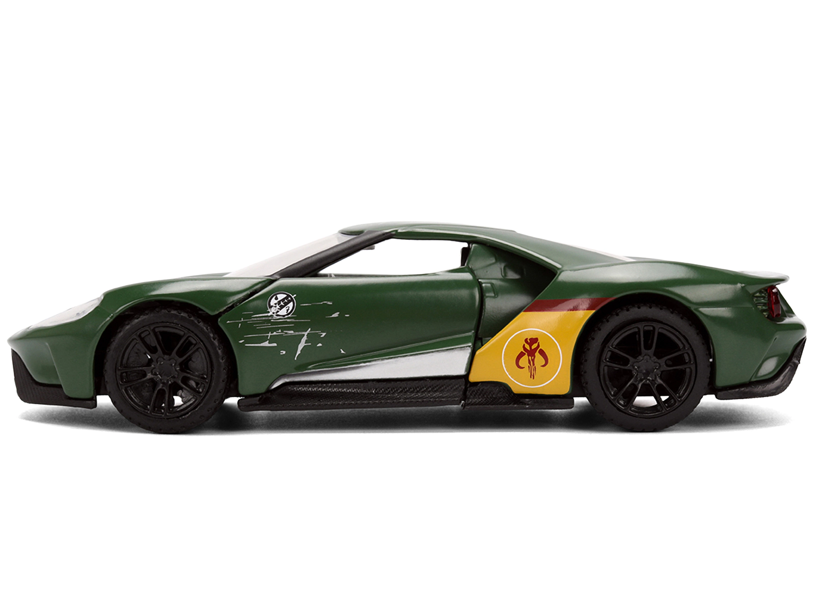 Jada 2017 Ford GT "Boba Fett" Livery Dark Green with Graphics "Star Wars" Franchise "Hollywood Rides" Series